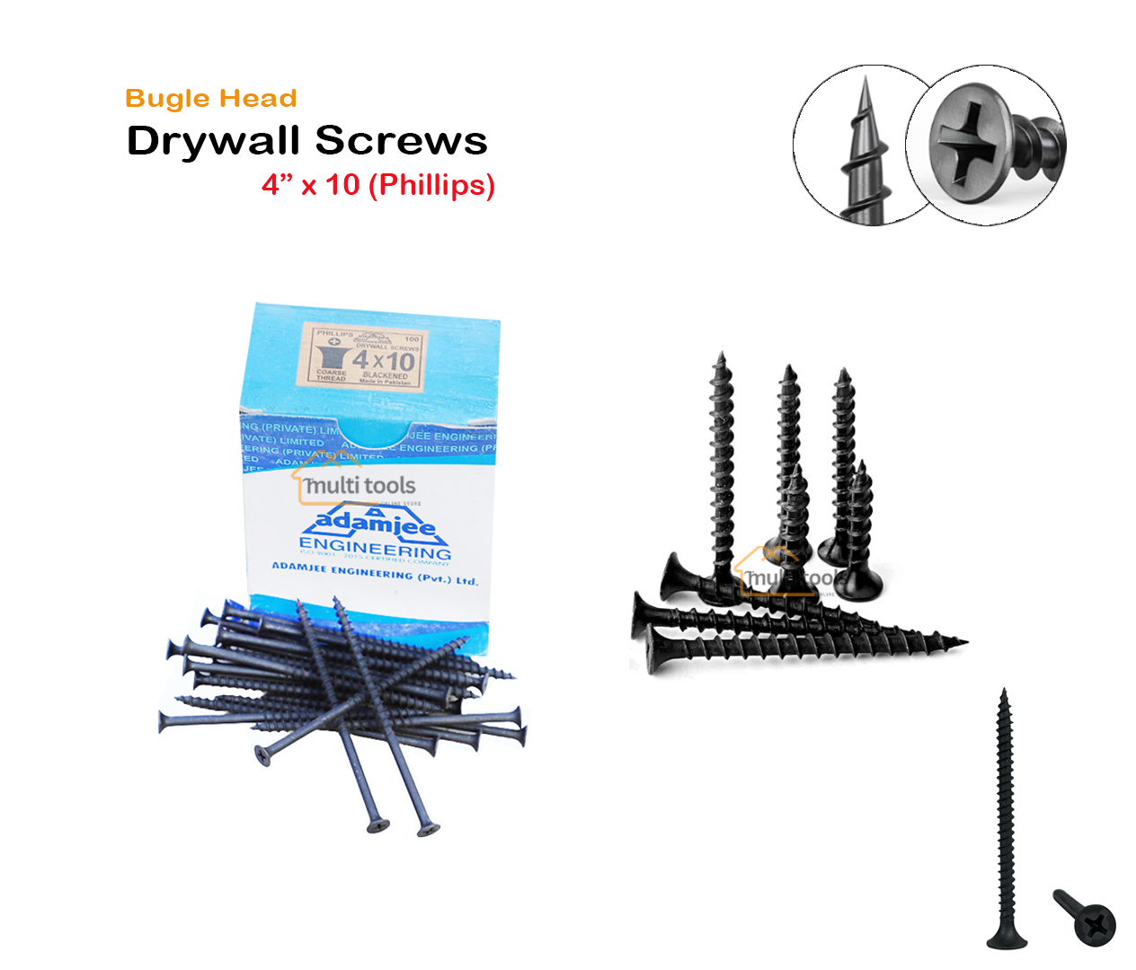  Bugle Head Drywall Screws 4 X 10 (Phillips)